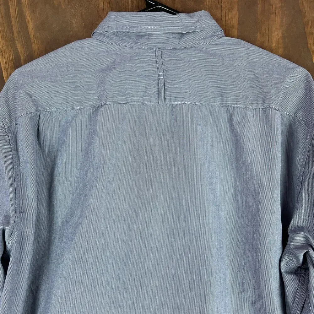 Banana Republic Mens Shirt Blue White Pattern Classic Fit Long Sleeve Cotton XL